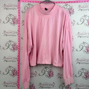 wild fable long sleeve neon bright Pink Long-Sleeve Cropped Pullover